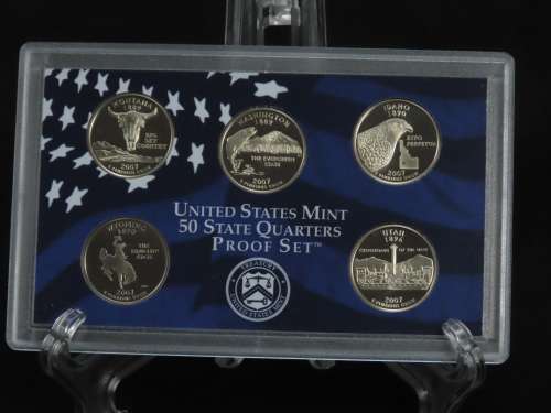 USA , 2007 Complete Statehood Quarters Proof set, 5 coin Set