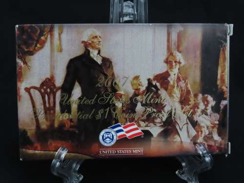 USA , 2007 Complete Presidential Dollar Coin Proof set, 5 coin Set