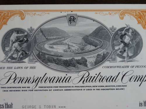 Pennsylvania Railroad Company, Stock Certificate, 1964, 10 Shares