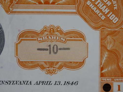 Pennsylvania Railroad Company, Stock Certificate, 1964, 10 Shares