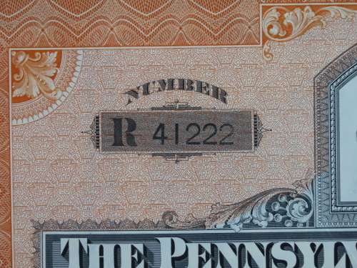 Set of Two Pennsylvania Railroad Company, Stock Certificates, 1952 to 1961