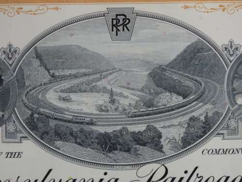 Set of Two Pennsylvania Railroad Company, Stock Certificates, 1952 to 1961