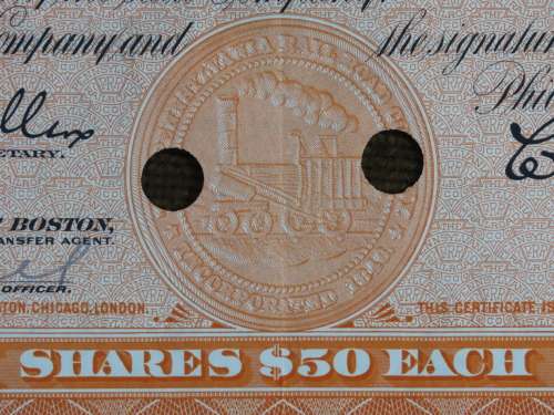 Pennsylvania Railroad Company, Stock Certificate, 1952 , 30 Shares