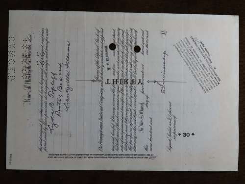 Pennsylvania Railroad Company, Stock Certificate, 1952 , 30 Shares