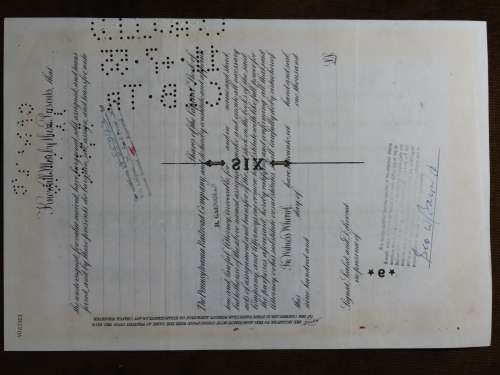 Pennsylvania Railroad Company, Stock Certificate, 1952 , 6 Shares