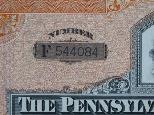 Pennsylvania Railroad Company, Stock Certificate, 1952 , 5 Shares