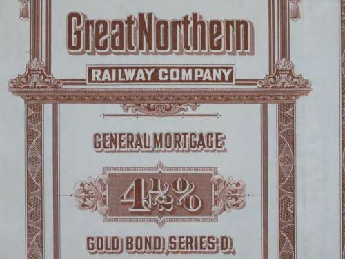 1926 Great Northern Railway Company, $1000 Gold Bond Certificate 4095