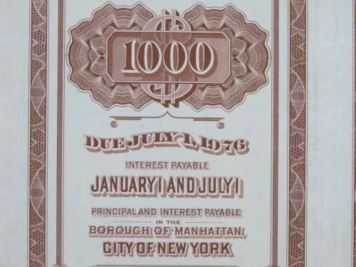 1926 Great Northern Railway Company, $1000 Gold Bond Certificate 4095