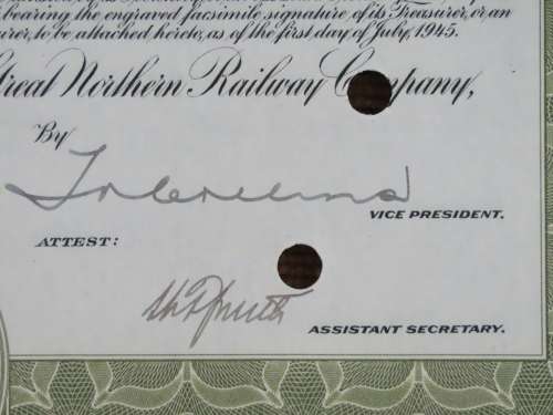 1945 Great Northern Railway Company, $1000 Gold Bond Certificate 17890