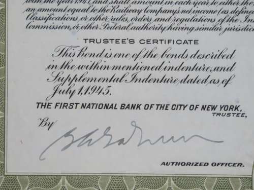 1945 Great Northern Railway Company, $1000 Gold Bond Certificate 23605