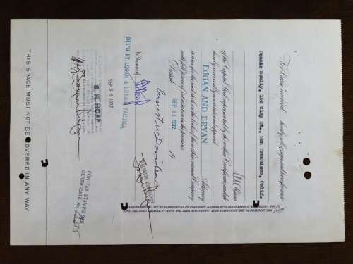 1929 North Butte Mining Company, Stock Certificate, 50 Shares , F10210
