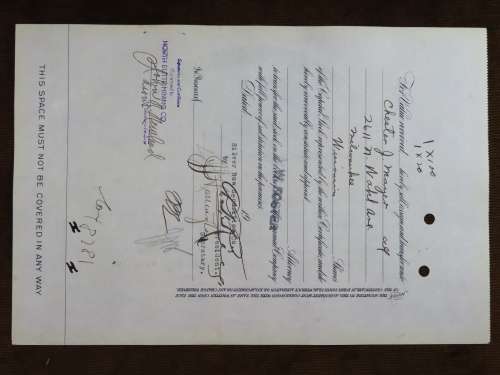 1929 North Butte Mining Company, Stock Certificate, 100 Shares , C9774