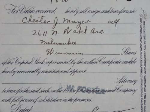 1929 North Butte Mining Company, Stock Certificate, 100 Shares , C9774