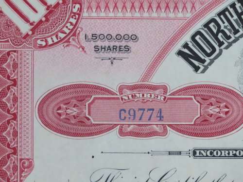 1929 North Butte Mining Company, Stock Certificate, 100 Shares , C9774