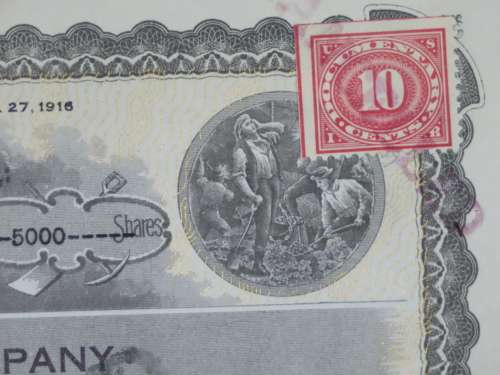 1924 Western Union Mining Company, Stock Certificate, 5000 Shares , 3115