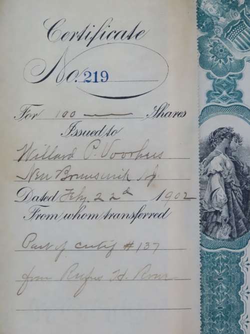 1901 Plume And Atwood Manufacturing Company, Stock Certificate, 100 Shares , 219