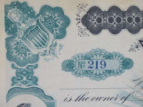 1901 Plume And Atwood Manufacturing Company, Stock Certificate, 100 Shares , 219