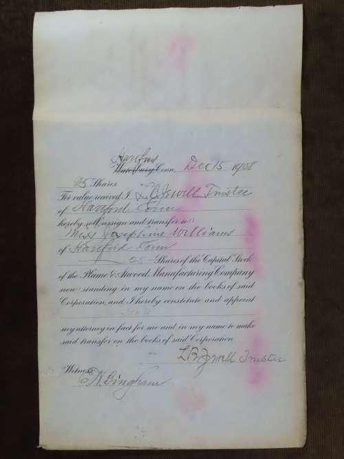 1901 Plume And Atwood Manufacturing Company, Stock Certificate, 25 Shares , 226