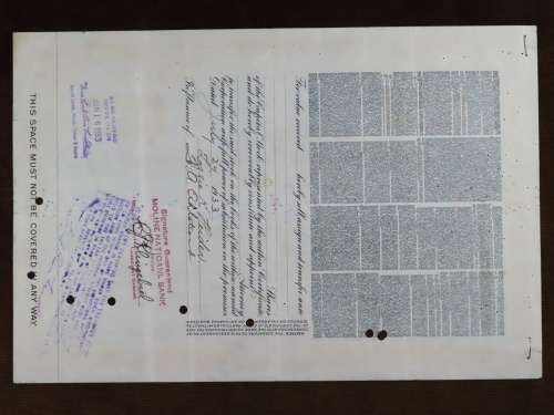 1931 Blue Ridge Corporation, Stock Certificate, 20 Shares, 26655