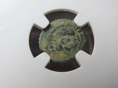 Ancient Judaea Half Prutat Coin, 4 BC NGC Herod Archelaus