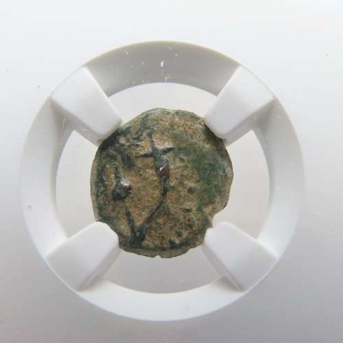 Ancient Judaea Widow`s Mite Coin, 135 to 37 BC NGC, Maccabean Kings Coins Of The Bible