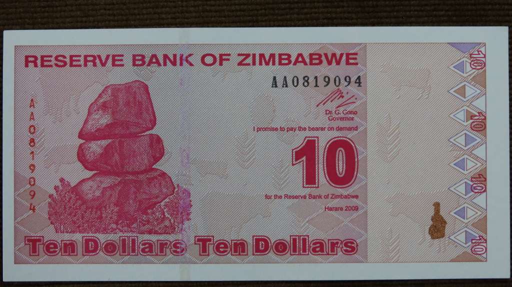 Zimbabwe - 10 Dollar, 2009, Crisp UNC.., p94