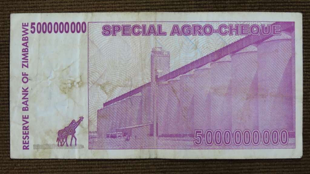 Zimbabwe $5 Billion 2008 p61 Special Agro Cheque