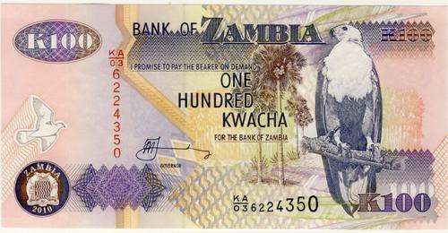 Zambia - 100 Kwacha , 2010, Crisp UNC., p38