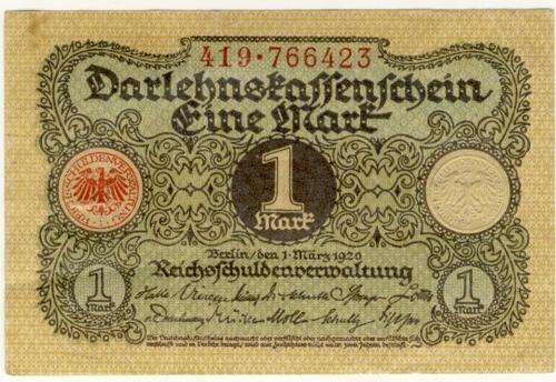 Germany - 1 Mark, 1920 , One Mark, p58