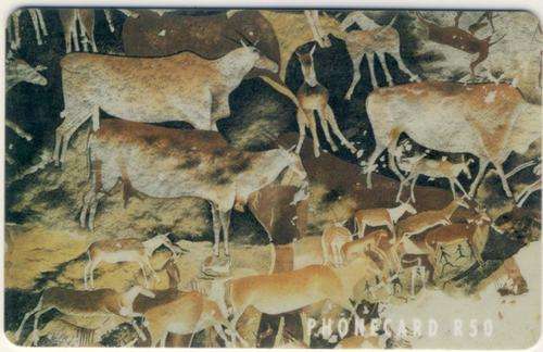 San Rock Art Phonecard, Telkom Bushman Painting Series, South Africa (SAEGX)