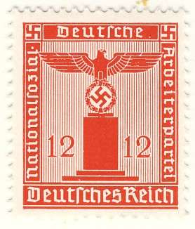 Germany - NSDAP 12 Pfennig Stamp, MNH, Eagle