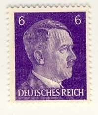 Germany - 6 Pfennig, Hitler Head Stamp, MNH,