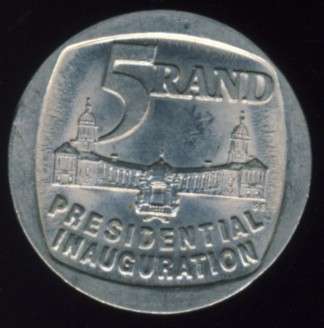 President Mandela Inaugurational R5 Coin , uncirculated , no reserve