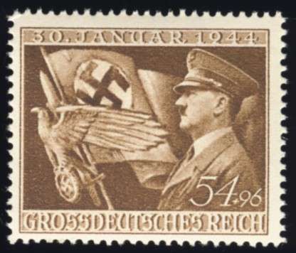 Germany - 1944, Hitler and Flag, Stamp, MNH, swastika