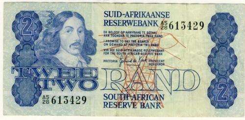 R2 , G.P.C de Kock, 2nd series, Two Rand note, 1981, no reserve