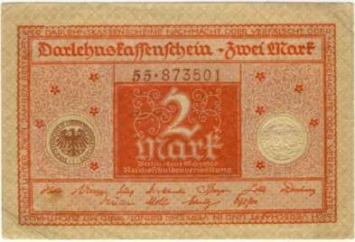 Germany - 2 Mark, 1920, Two Mark Note