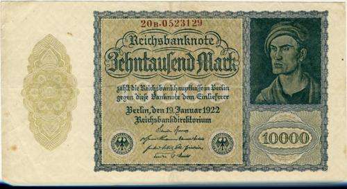 Germany - 10000 Mark, 1922, Ten Thousand Mark Note