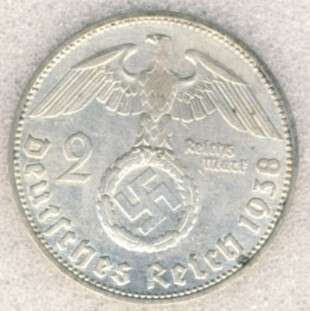 1938 e Graded MS-60, 2 Mark, Germany