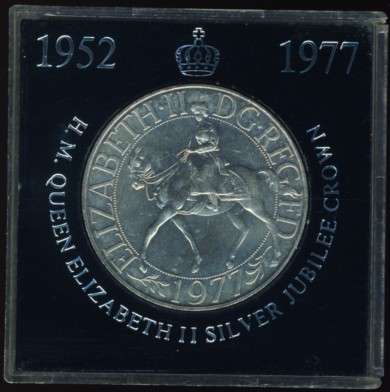 Great Britain 1952-1977 Silver Jubilee Crown in case, Queen Elizabeth II