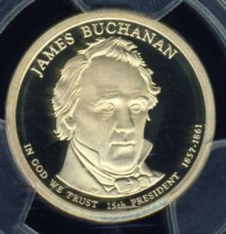 2010 PCGS Graded Proof-69 DCam, Presidential Dollar, $1, USA, America, Buchanan