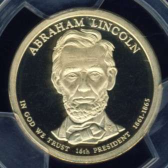 2010 PCGS Graded Proof-69 DCam, Presidential Dollar, $1, USA, America, Lincoln