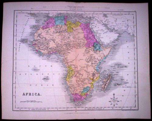 1870 Map of  Africa, Excellent condition, Original Mackenzie Map
