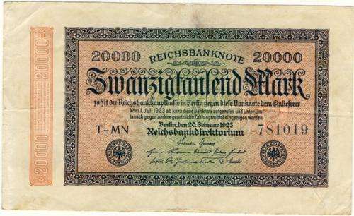 Germany - 20000 Mark, 1923, Twenty Thousand Mark Note