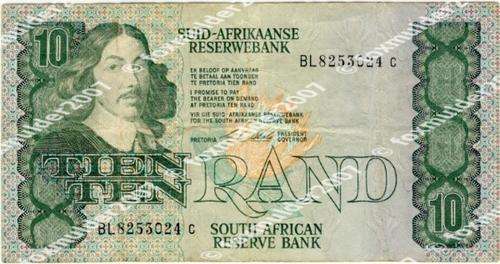 R10 , C.L. Stals, 1st series, Ten Rand note, 1990, no reserve