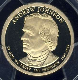 2011 PCGS Graded Proof-69 DCam, Presidential Dollar, $1, USA, America, A Johnson, First Strike