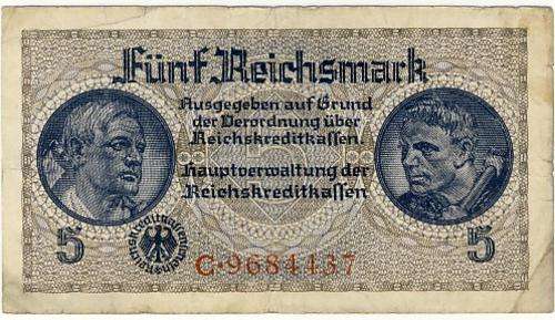 Germany - 5 Mark, 1939, Five Mark, WW II, Nazi Germany