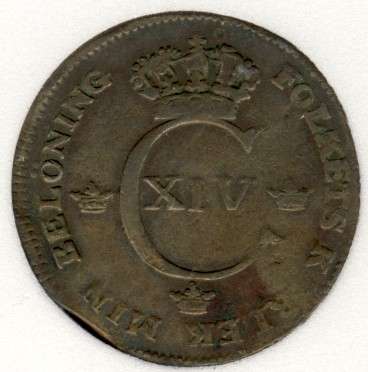 1820 Graded VF-20, Sweden, 1/2 Skilling