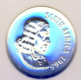 1966 E 10 Cent, Graded Proof 69, Ten Cent Coin, South Africa, English