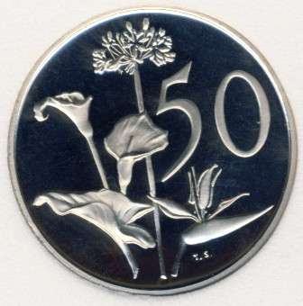 1984 Fifty Cent , Graded Proof 70, 50 c Coin, Deep Cameo, South Africa