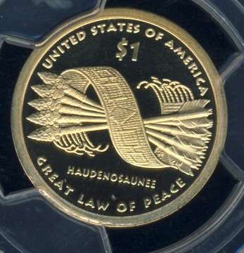 2010 PCGS Graded Proof-69 DCam, Sacagawea Dollar, $1, USA, America, Haudenosaunee Confederation